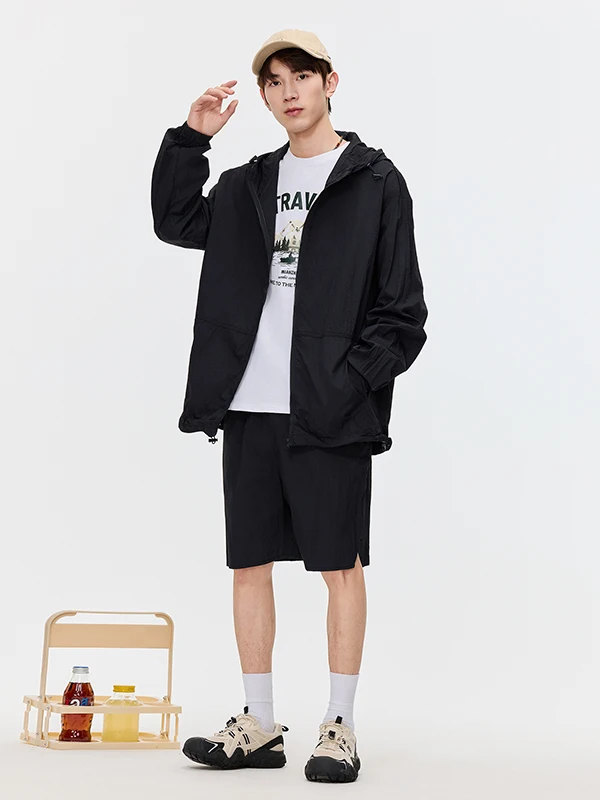 

Men's And Women's Summer Sun Protection Ice Silk Sports Casual Lightweight Qui Dry Outdoor Clothing Set Two-Piece Trendy Brand