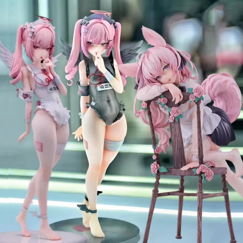 

Anime Rabbit Flova Genshin Impact Hu Tao Figures Tsukuyomi Riko Trainee Nurse Bibi Buttons Action Figures PVC Model Toys Gifts