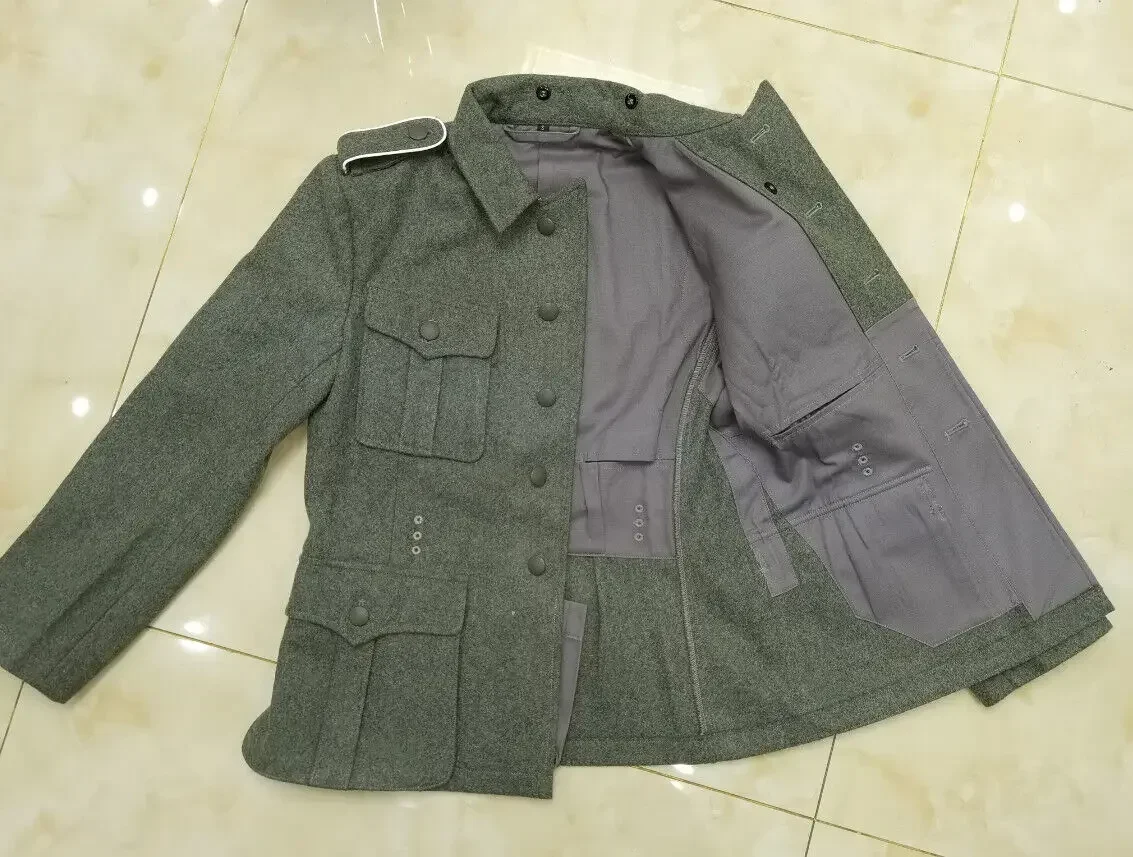 WW2 독일 EM M40 필드 그레이 그린 울 튜닉 & 바지 정장 군복