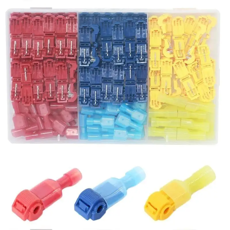 

652F 144Pcs Waterproof Crimp Wire Terminals T Tap Wire Connectors Quick Splices Connector Quick Wire Splices Connectors
