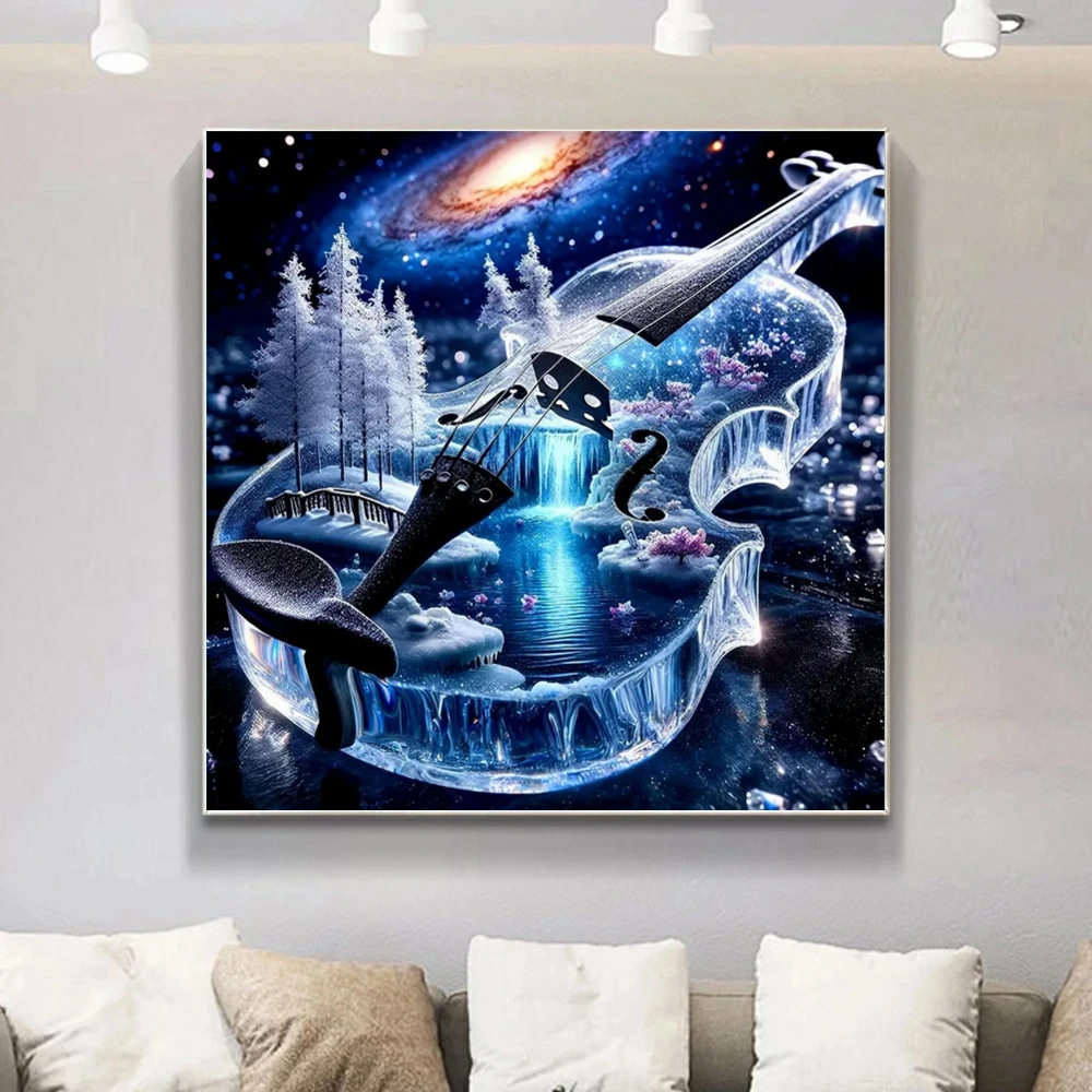 

New Arrival 5D Diamond Painting Embroidery Waterfall Landscape Abstract Acrylic Handicraft Supplies Mosaic Violin DIY Wall Art