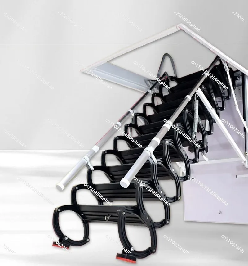 Attic electric telescopic staircase aluminum alloy household folding ladder lifting hidden multi-functional stretching ladder
