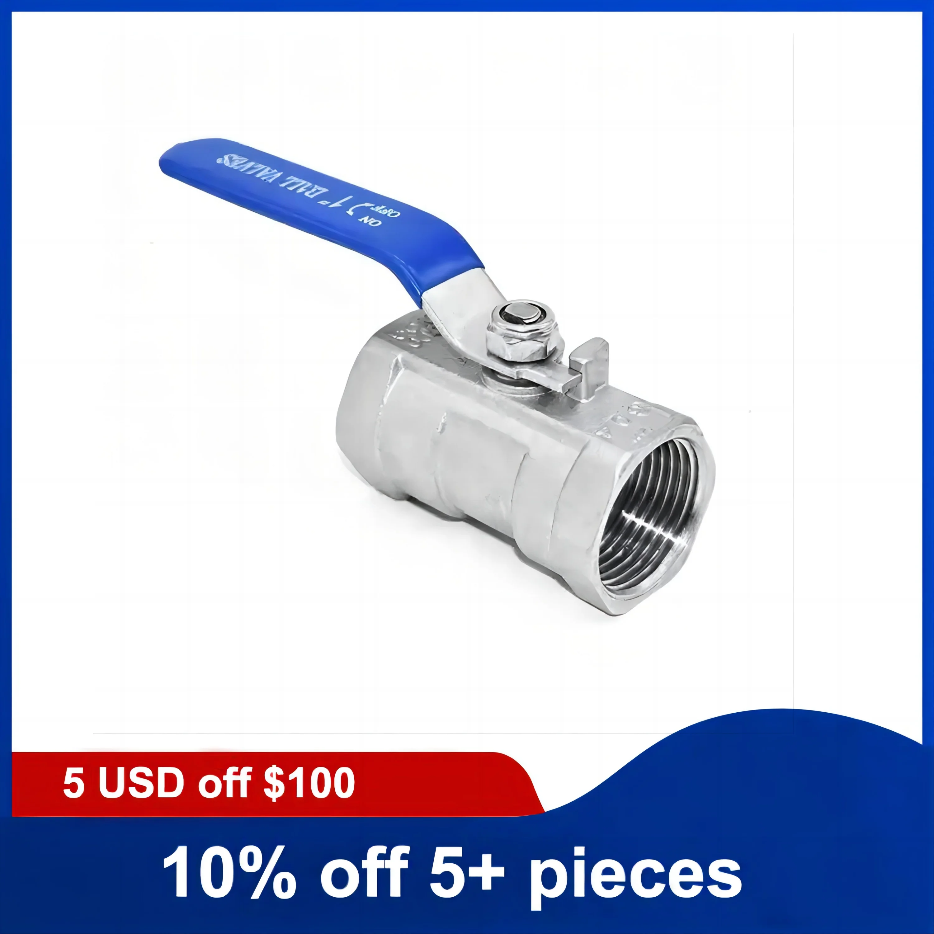 2inch Stainless Steel Two Way Manual Valve Female Thread Water Switch One-piece Manual Valve