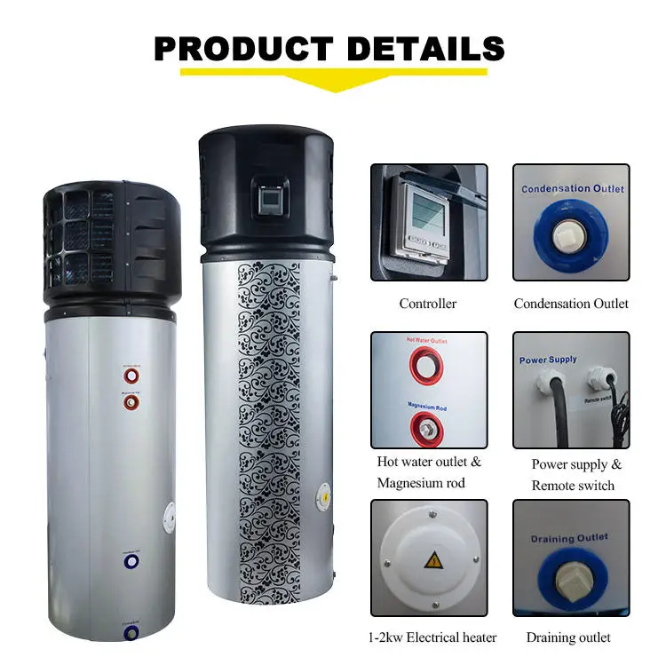 Air to Water Heat Pump All In One 3KW Small Storage Water Heater for Hotel Household Outdoor Use Energy Saving Boiler Pro