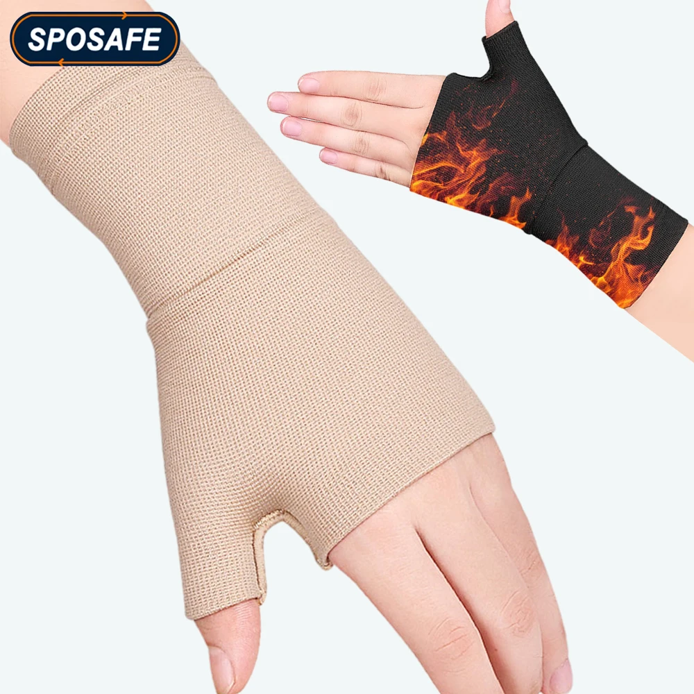 1Pair Sports Compression Wrist Thumb Support Gloves Carpal Tunnel Hands Brace Sleeve for Tenosynovitis Arthritis Joint Pain