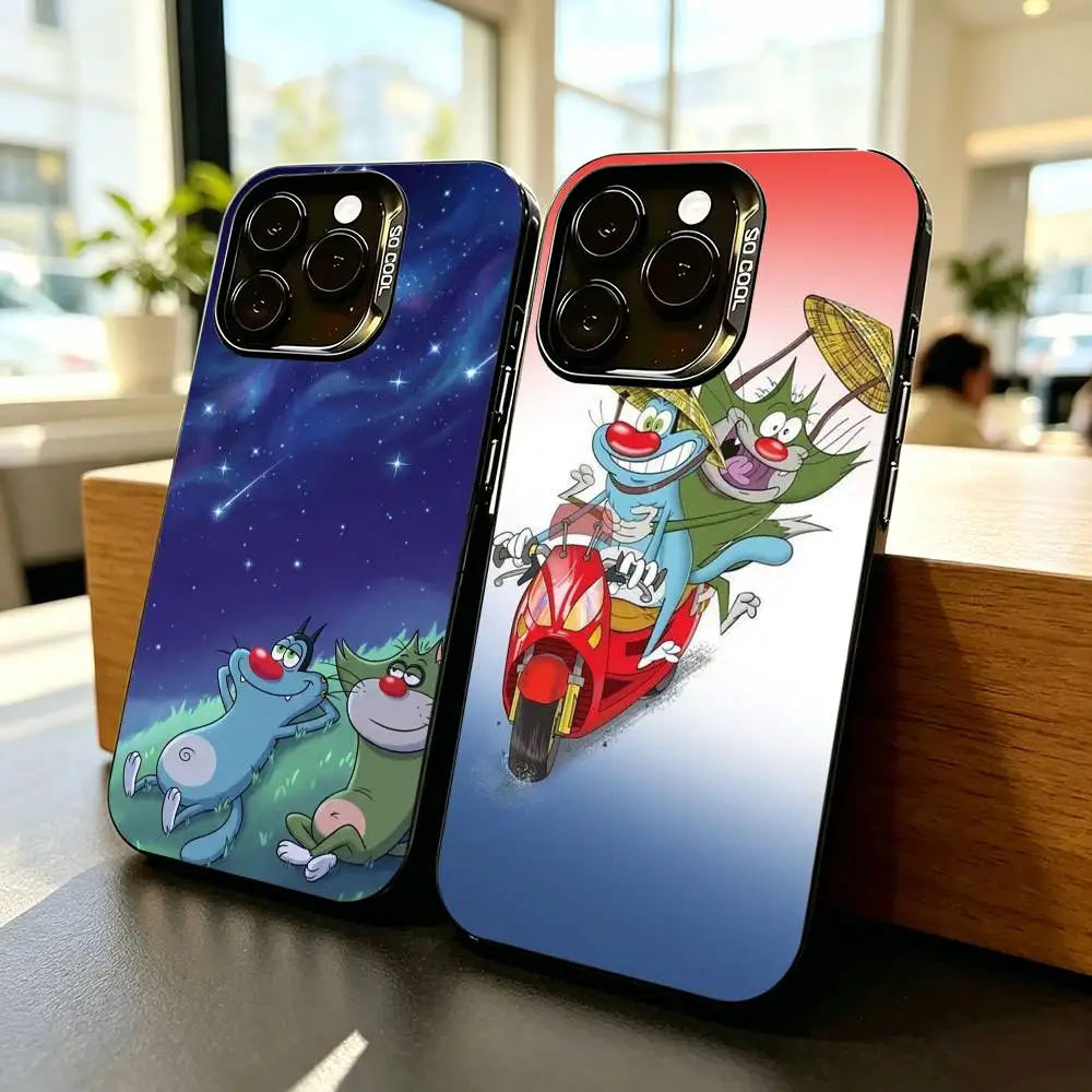 Cat Oggy and the Cockroaches-s Phone Case For iPhone 17,16,15,14,13,12,11 Plus,Pro Max,XS,Colorful Silver Phone case Funda Cover