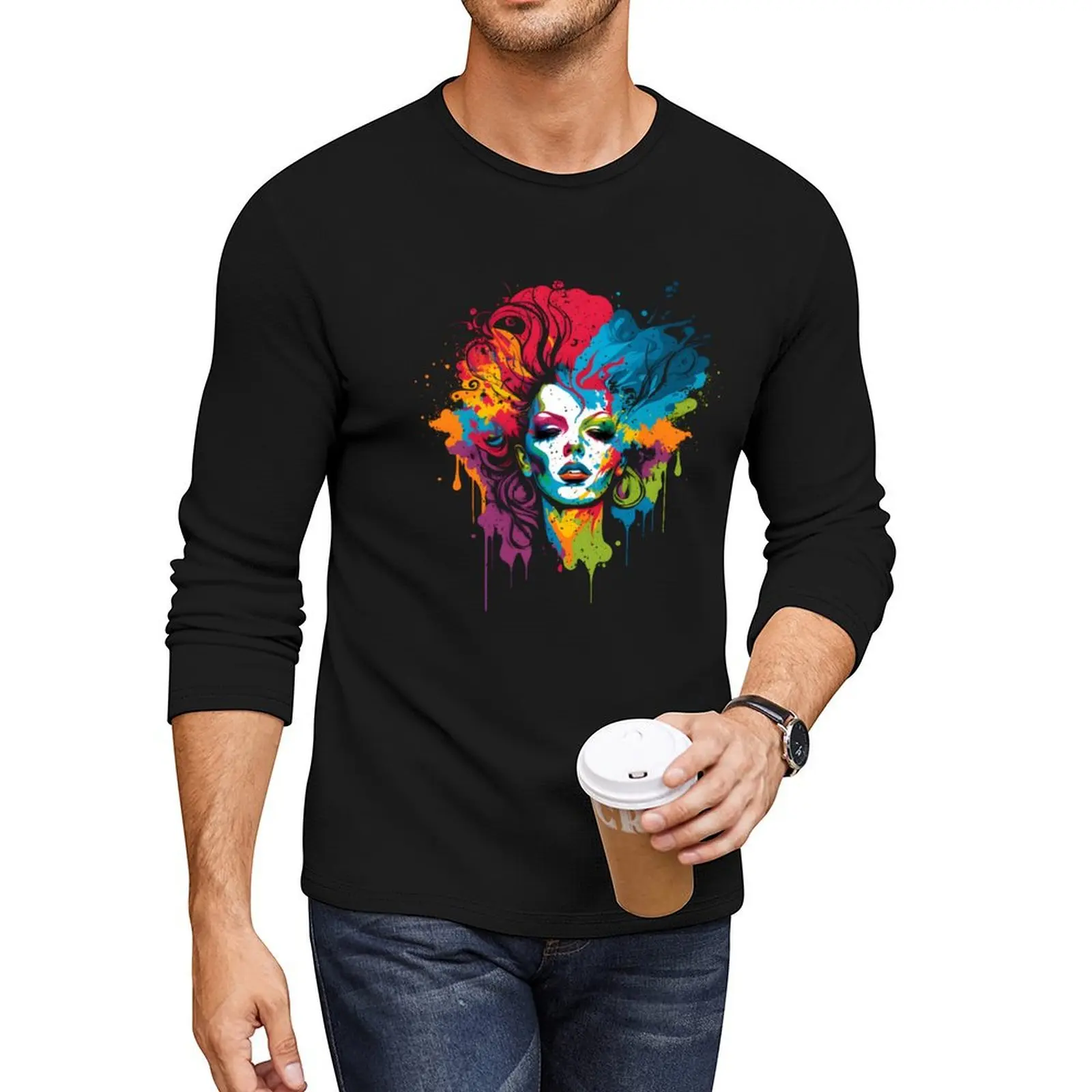 

Drag Queen LGBTQ Pride Rainbow Support Drag Queens Long T-Shirt t shirt man sweat shirt Men's t-shirts