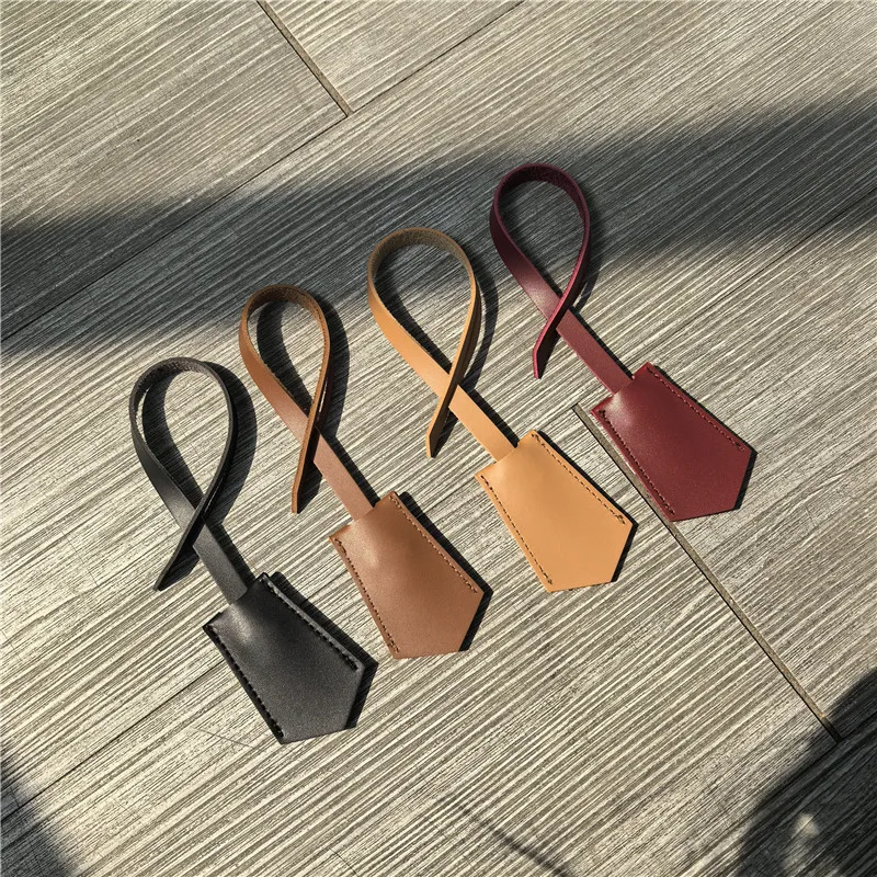 Tanned Leather Tag Bag Hanging Decoration Travel Card Bag Accessories Suitcase Handbag Lock Bag