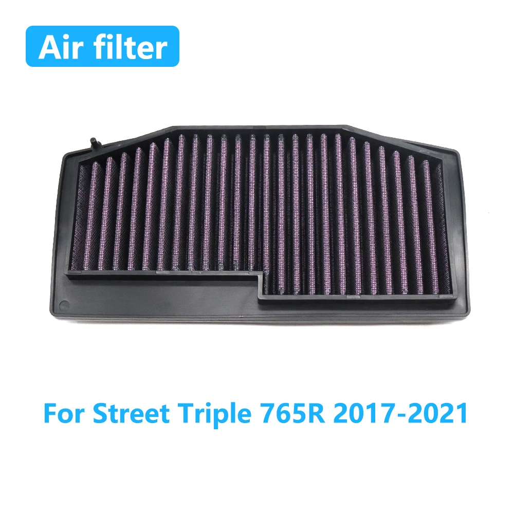 

For Street Triple 765R 2017-2021 2020 2019 2018 Motorcycle Air Filter Engine Intake Cleaner Element Replacement