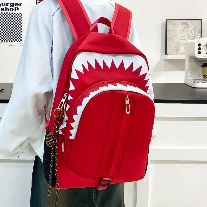 

Повседневный нишевый дизайн рюкзака, универсальная забавная акула, уродливый милый рюкзак, студенческая сумка большой вместимости