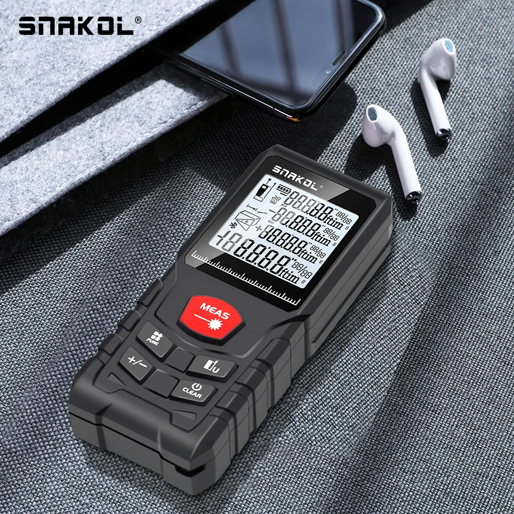 Imagem -02 - Digital Range Finder Snakol Laser Tape Measure Laser Distância Medidor Rangefinder Régua Test Tools 50m 70m 100m 120m Profissional