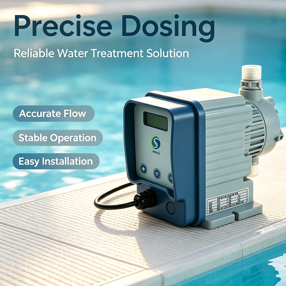 Automatic Pool Dosing Pump Chlorine Chemical Feeder Digital Swimming Pool Water Treatment Pump Adjustable Flow Controller