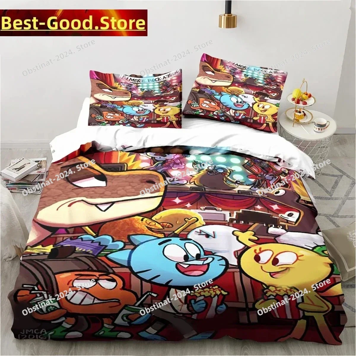 

Cartoon The Amazing World Bedding Set Gumball Boys Girls Twin Queen King Size Duvet Cover Pillowcase Bed boys Adult