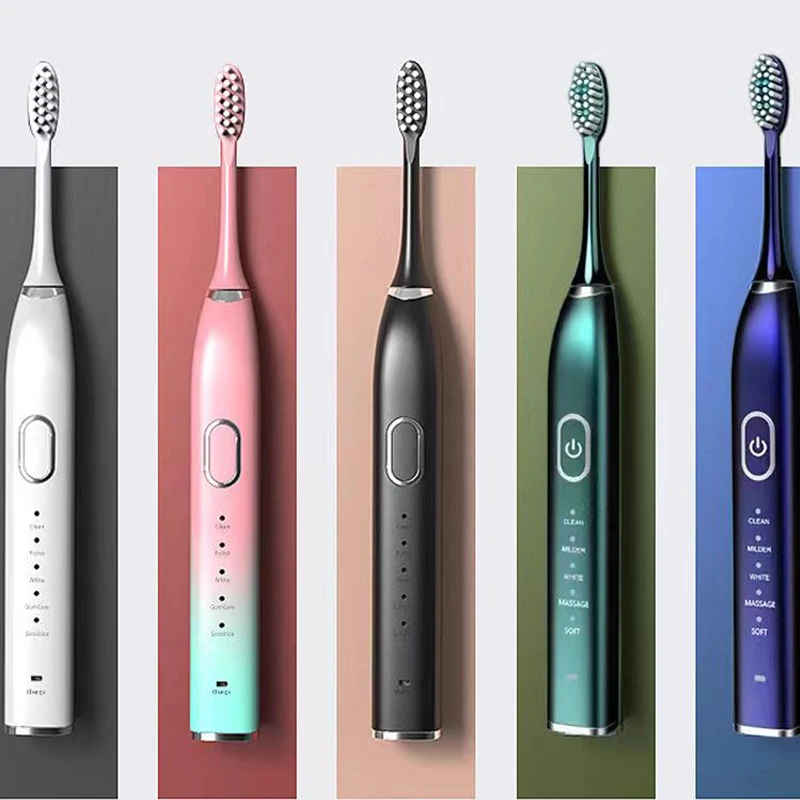 Ultrasonic Electric Toothbrush Rechargeable USB for Adults Teeth Whitening 5Mode Sonic Tooth Brushes Smart Timer with Travel Box