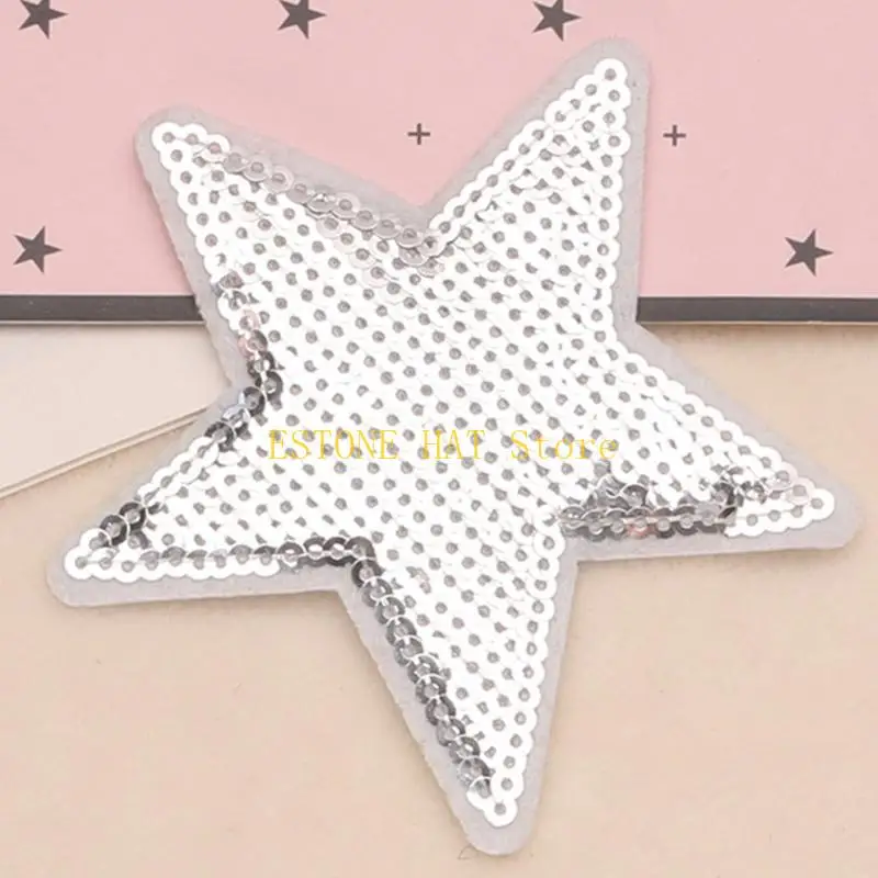 49MF 7 Stück glitzernde Pailletten-Stern-Applikations-Patches zum Nähen, Basteln, Basteln