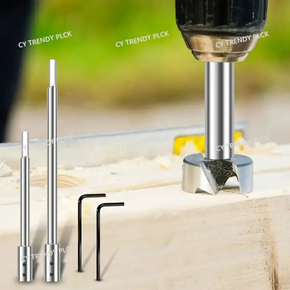 Long Hexagonal Shank Hole Opener Extension Rod 45# Steel High Hardness 254mm Drill Bit Extension Rod Extra