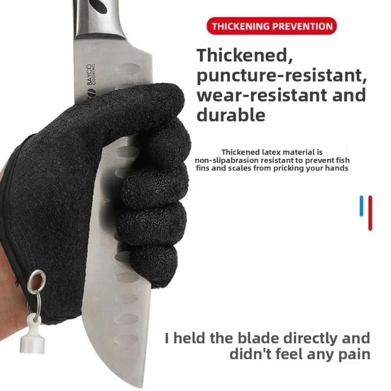 قطع مقاومة قفازات الصيد ثقب برهان عدم الانزلاق قبضة الصياد قفازات مقاوم للماء حماية اليد إغراء الصيد التعامل مع الأسماك