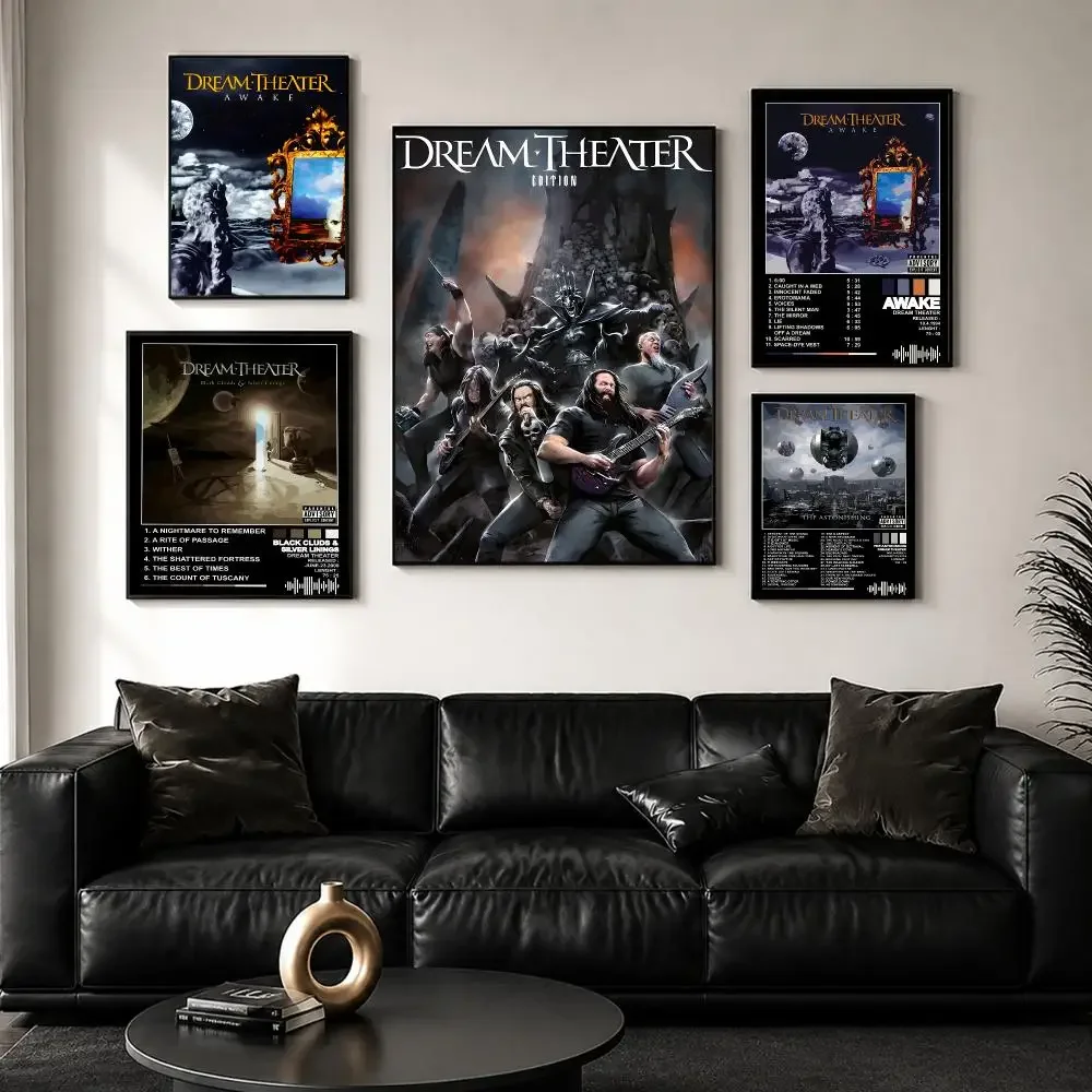 Rock Band Album D-Dream T-Theater Poster Self-Adhesive Wall Sticker Mural Art Print for Bedroom Living Room Hallway Home Decor