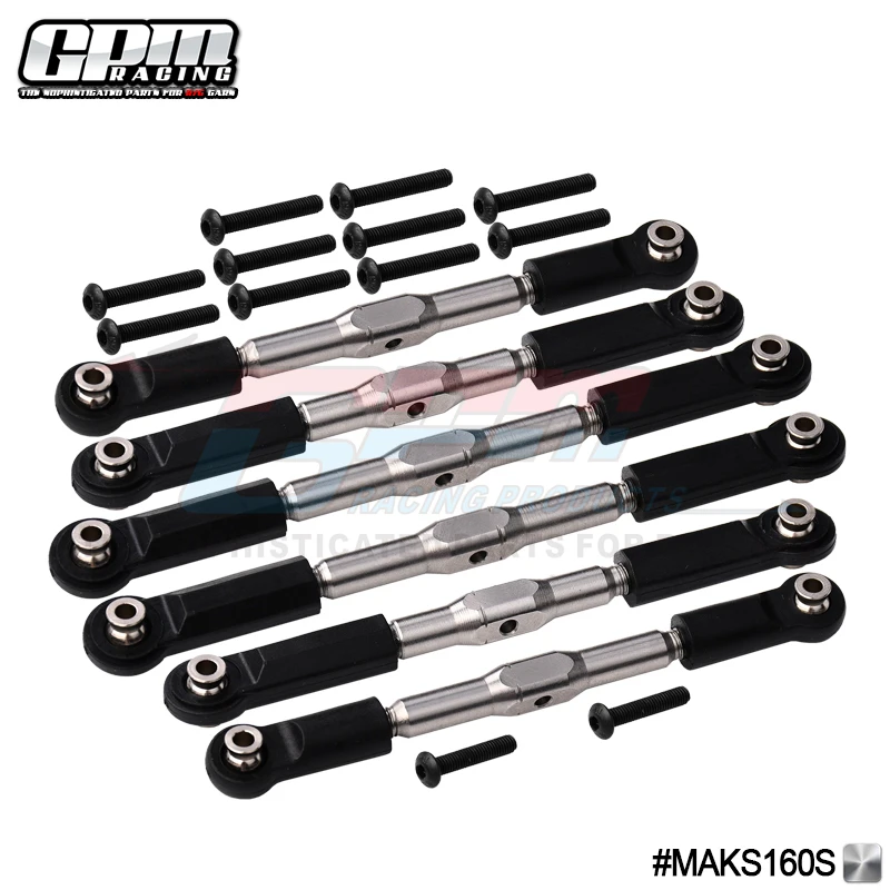 

GPM Stainless Steel Adjustable Tie Rods For ARRMA 1/10 Kraton 4X4 4S Blx