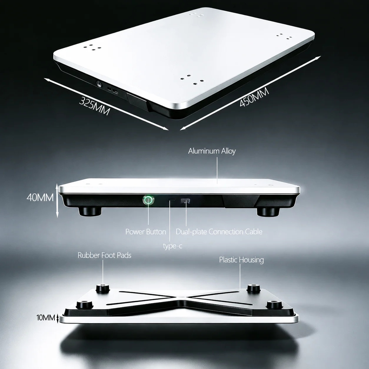 Vertical Jump Force Plate,1D Force Platform,CMJ Rehabilitation Assessment, Portable Large Surface, Peak Force Combo One