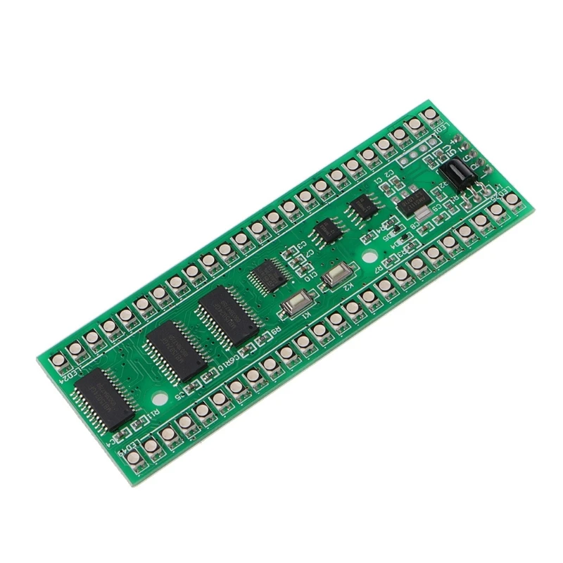 RGB MCU Display Pattern Dual Channel 24 LED VU Level Meter Amplifier