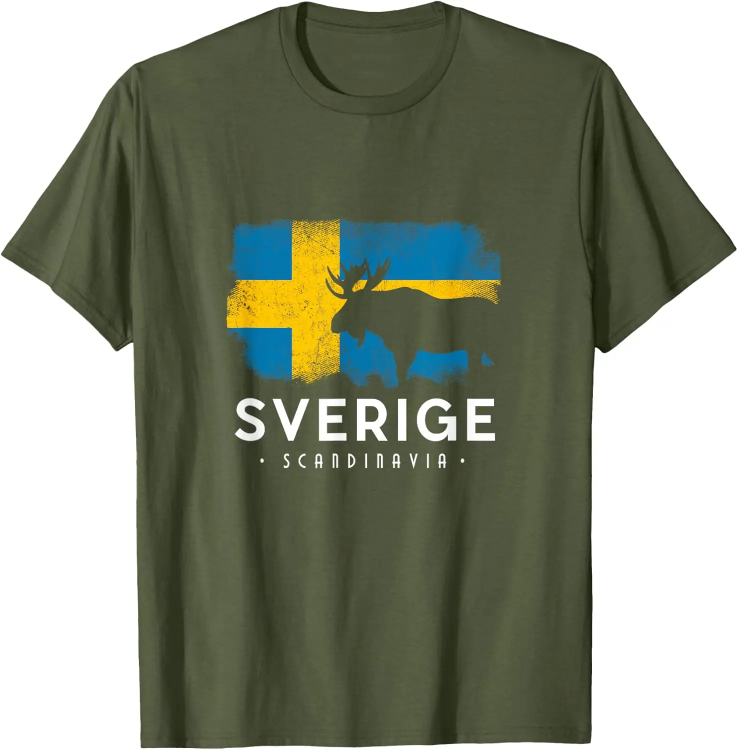 Sverige Scandinavia Swedish Flag Sweden T-Shirt Short Sleeve Casual 100% Cotton Shirt