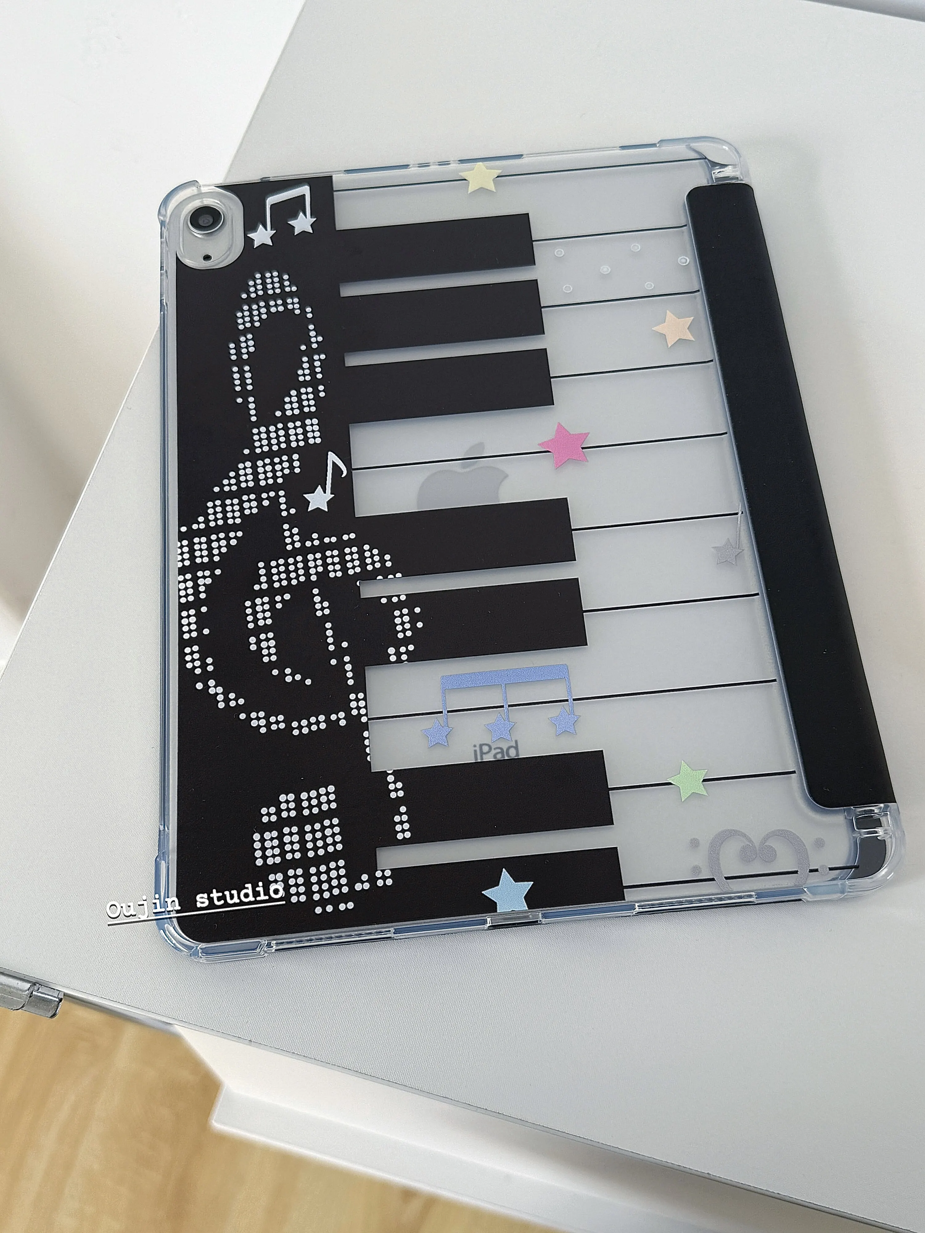 Ins Korean Y2K Music Symbol Piano Tablet Case For iPad Pro 13in 11th M5M4 12.9in A16 7/8/9/10th Air4/5/6/7 11in M2 M3 Mini Cover