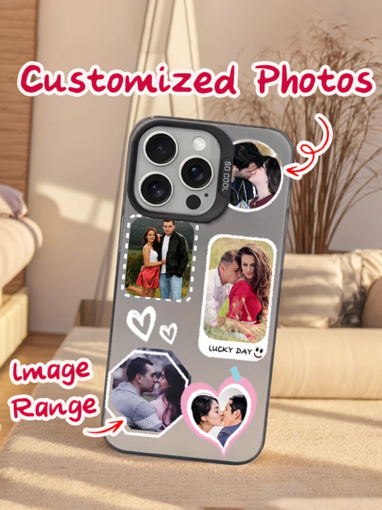 DIY Aangepaste Liefde Foto IMD Schokbestendig Telefoonhoesje Voor iPhone 1716 15 14 13 12 11 Pro Xs Max X XR Mini 16e 7 8 Plus SE 2020 2022 - afbeelding 2