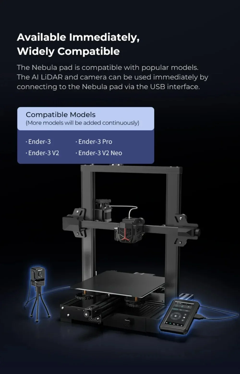 Creality 3D-Drucker Nebula Pad 4,3'' IPS Touchscreen mit Nebula-Kamera - Hochgeschwindigkeitsdruck für Ender 3 Serie Pro/V2/V2 NEO – Detail 9