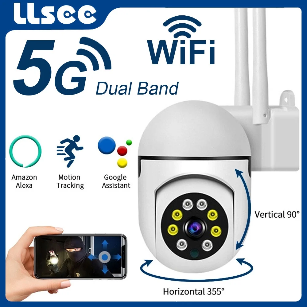 

LLSEE 2.4G+5G 3MP WiFi Camera Outdoor 4X Digital Zoom AI Human Detection Wireless Camera Security Monitoring CCTV IP Camera