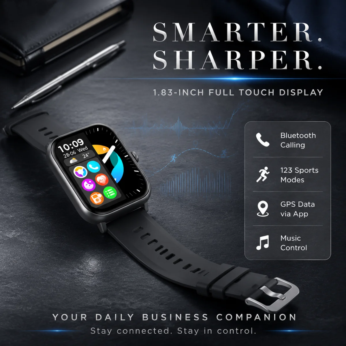 Montre connectée LIGE, bracelet de sport, fitness, étanche, surveillance de la santé, musique, appels sans fil, pour hommes et femmes, compatible IOS et Android