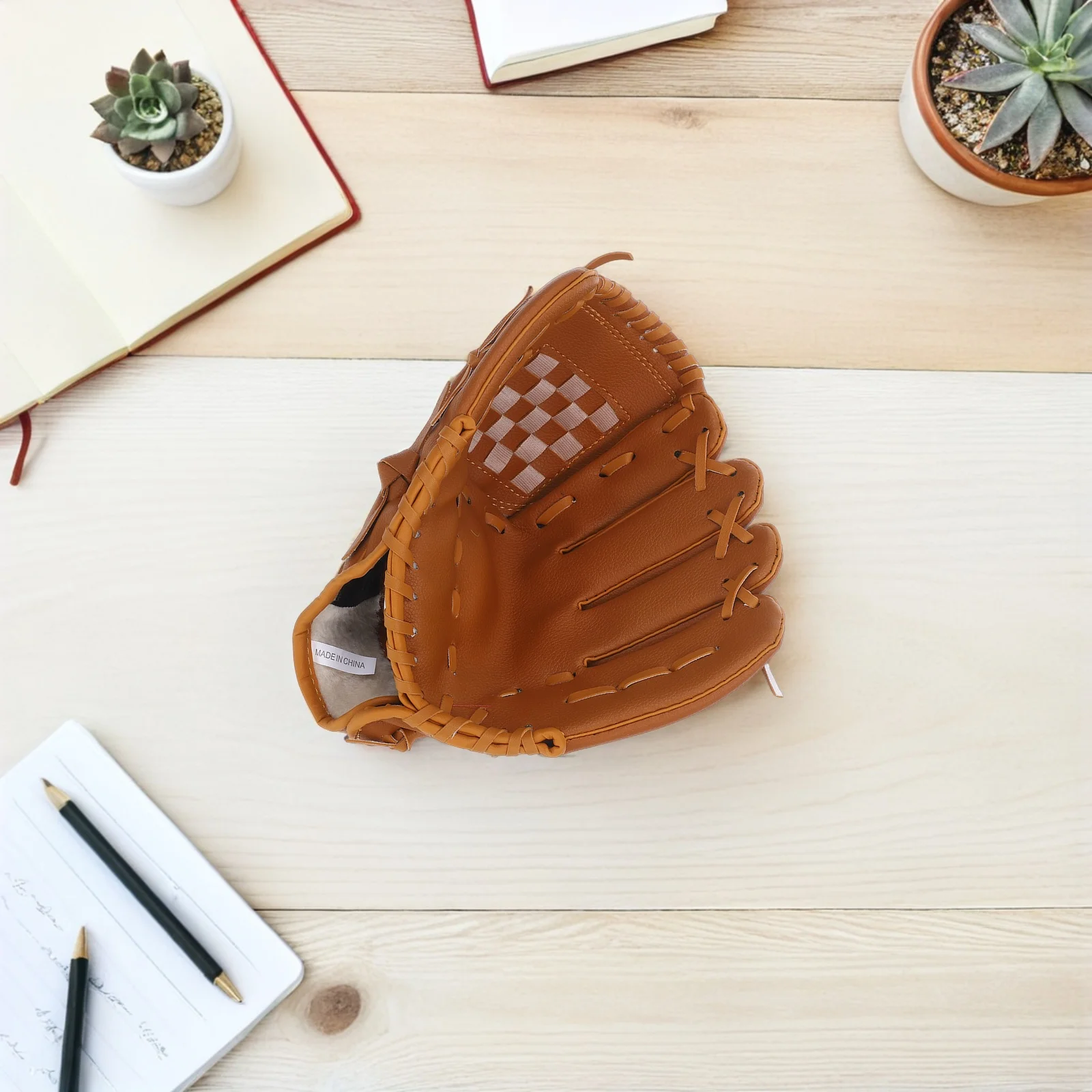 

Baseball Glove Gloves for Kids Infield Training American Style Softball Brown Pitcher Man