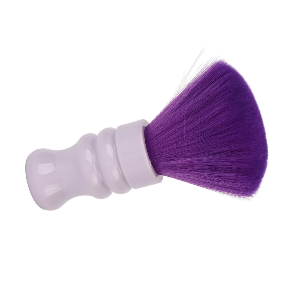 Soft Nylon Brush Neck Duster ABS Handle Purple Color Barber Brush Professional Soft Face Dust Cleaning Tool Barber Salon