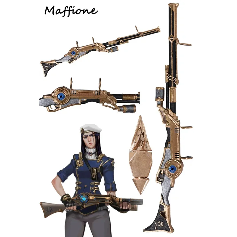 Arcane Caitlyn Cosplay Long Handgun Ornament Props Game LOL The Sheriff Of Piltover Disguise Pistol Gun Home Decor Halloween^0*l