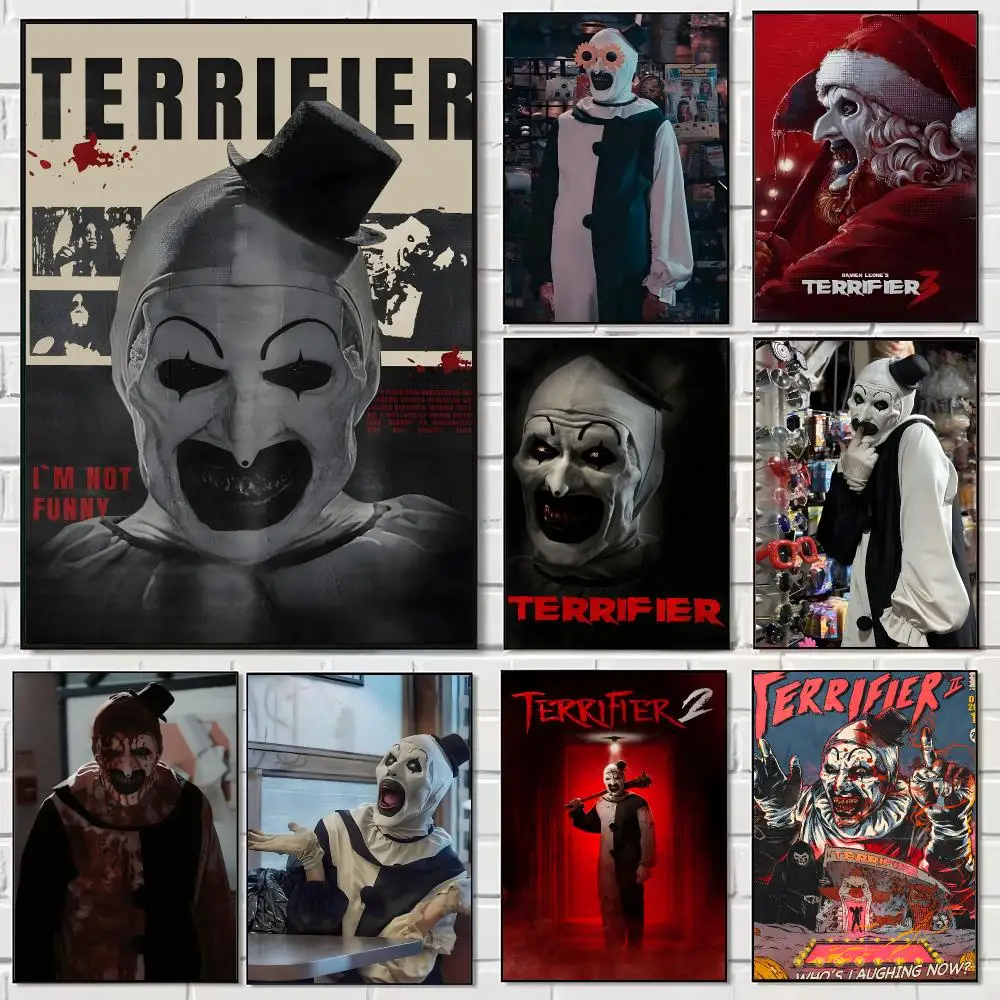Classic Movie T-Terrifier Poster Pegatina artistica HD autoadhesiva impermeable para salon dormitorio
