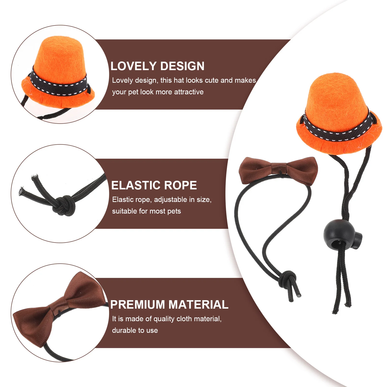 

1Set Lizard Mini Hat Bow-Tie Kit Premium Cloth Lightweight Pet Costume Party Reptile Hat Bow Tie Accessory Crawling Pet Supply