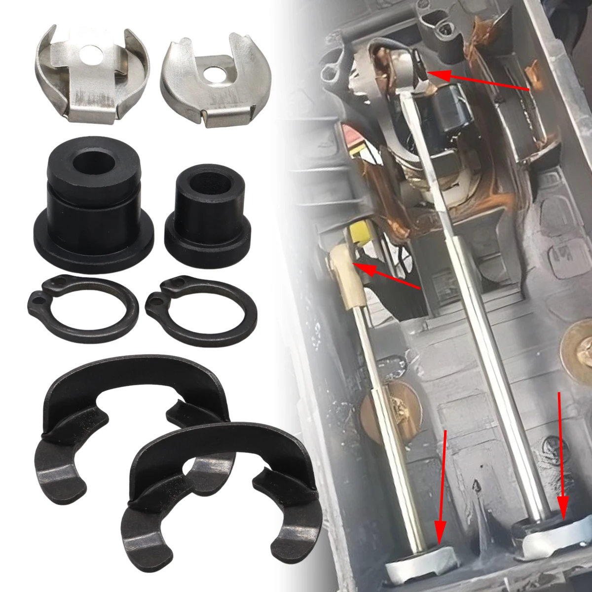 

Upgrade Manual Gear shift Cable Gearbox Control Bushing Lock Washer gearbox Selector Linkage End Rod For VW Skoda SEAT Audi