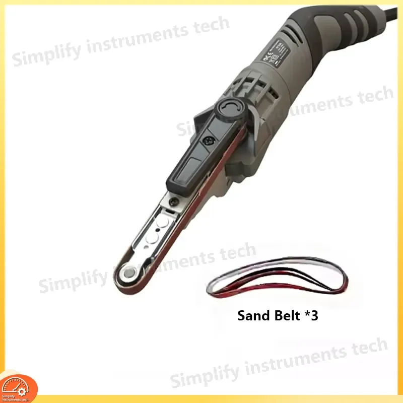 Mini Abrasive Belt Sander 260W Handheld Metal Polishing AC 220V Woodworking Grinding Tool for Home Decor Signage with