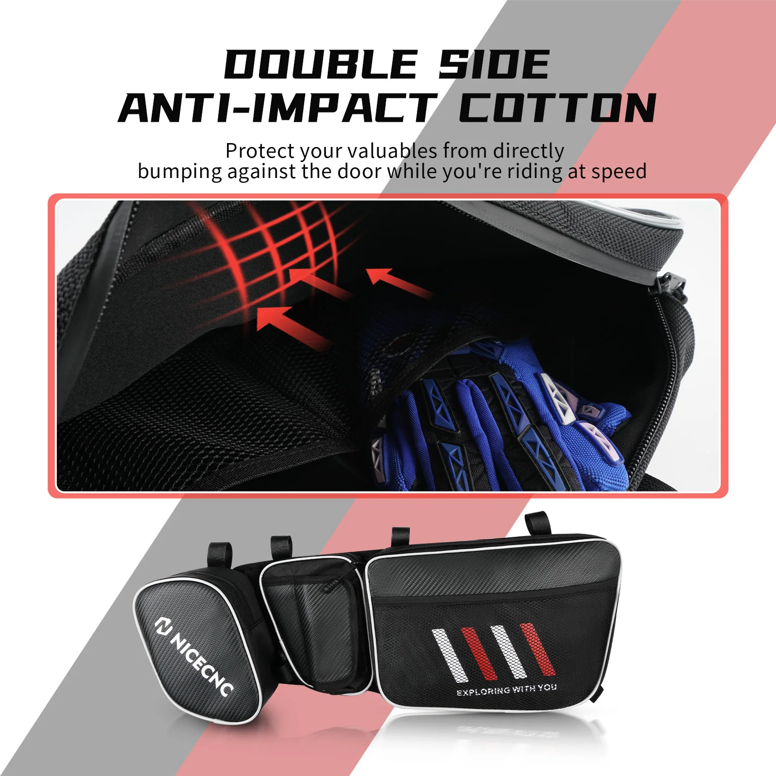 NICECNC X3 أكياس الباب الأمامي ل Can Am Maverick X3 Turbo R MAX X DS RS 2017-2022 2021 2 قطعة UTV اكسسوارات تخزين حزمة