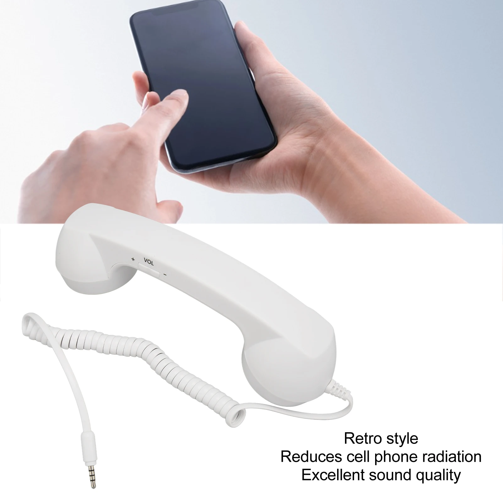 휴대폰 핸드셋 3.5mm 플러그 원 버튼 응답 휴대용 전화 수신기 스마트 폰용 방사선 방지 선명한 사운드