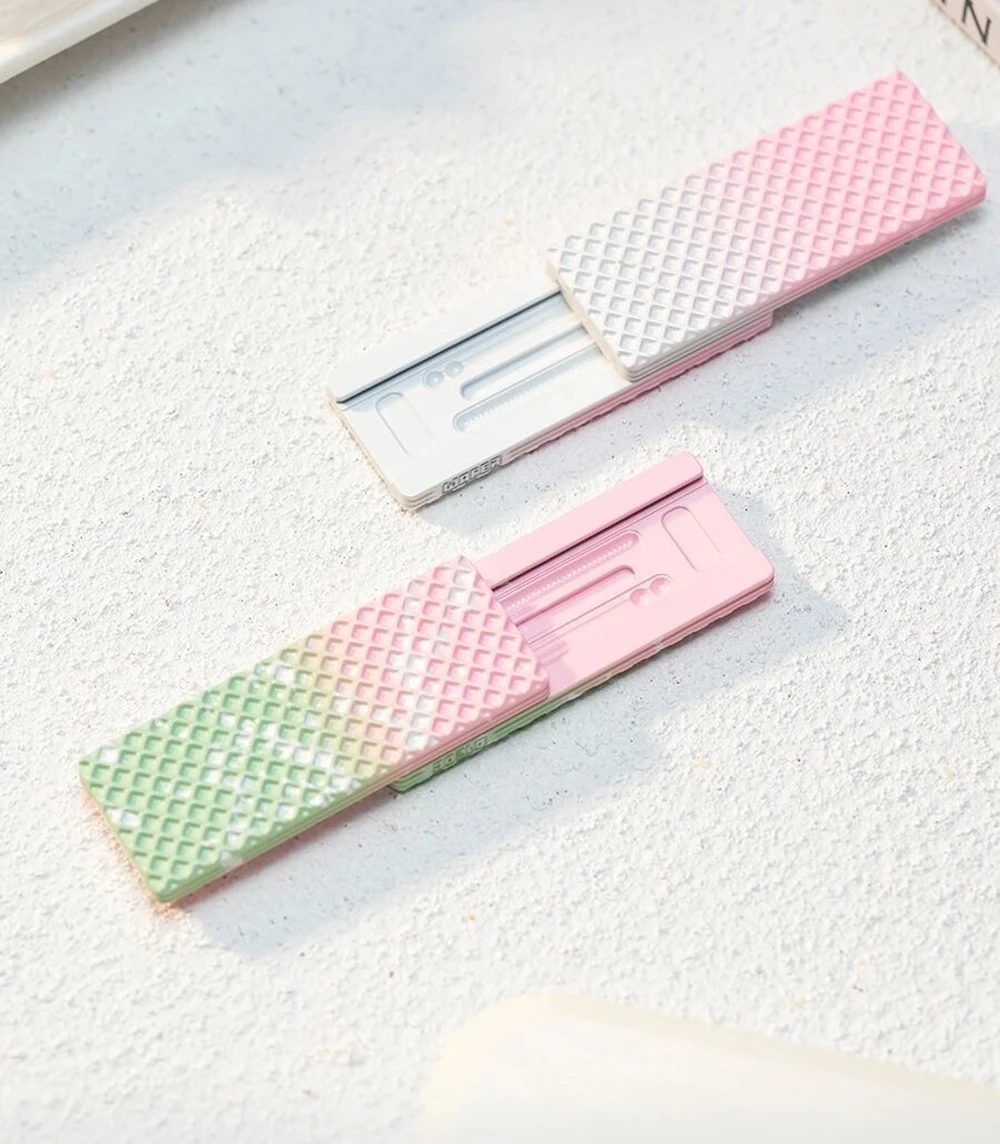 01edc plaquette Biscuit alliage de titane curseur pousser curseur couleur aléatoire soulagement du Stress Cool Gadget anxiété jouets Fidgets curseur