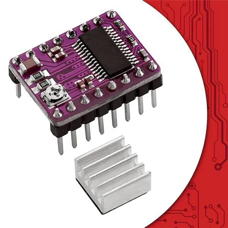 AT02-5Pcs Stepper Motor Driver Board Stepstick DRV8825 Stepping Driver Controller Step Engine Module Radiator Heat Sink Easy To