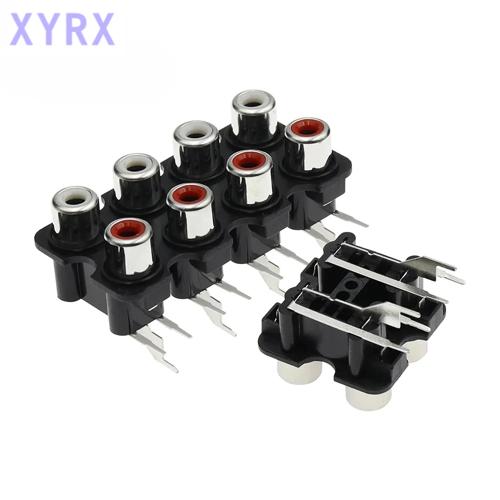 5PCS 2/4/6/8 Hole RCA Female Stereo Audio Jack AV Audio Input Socket Connector Lotus Row Amplifier Interface Signal Connection