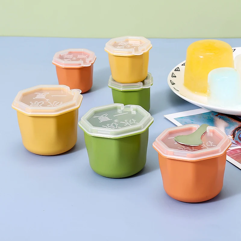 FAIS DU 3-6pcs Independent Ice Cube Mold With Lid Ice Tray with Spoon Baby Food Storage Containers Ice Cream Maker Kitchen Tools