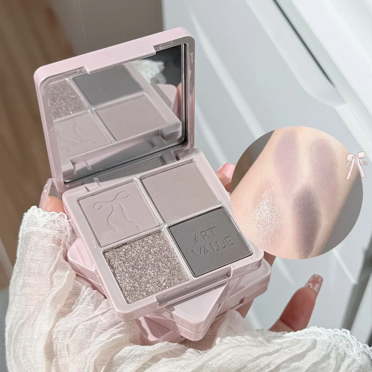 アート バリュー バタフライ 4 色アイシャドウ パレット 真珠光沢のあるマット ブライトニング ファイン フラッシュ コントゥアリング ブラッシュ パレット