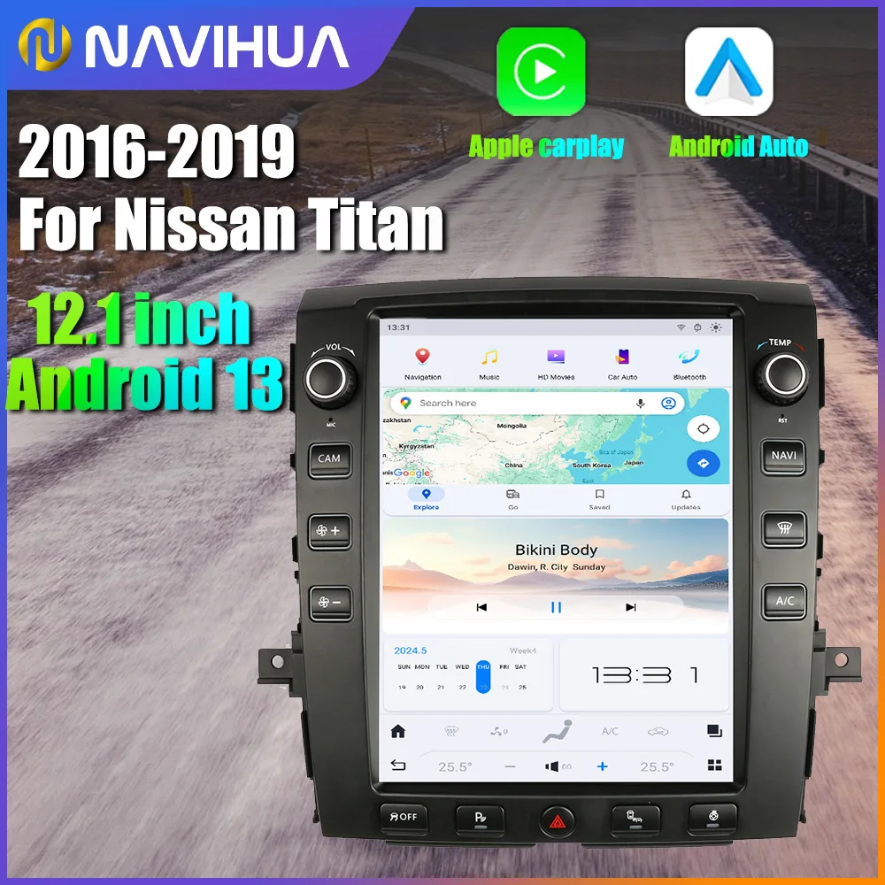 

Автомагнитола на Android 13 для Nissan Titan 2016-2019, вертикальный экран, GPS-навигация, стереоприемник, Мультимедийный MP3-плеер