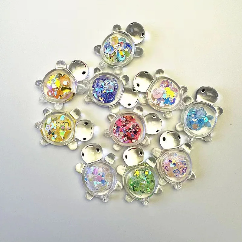 10-50pcs 2025Party Favors Mini Luminous Transparent Turtle Cute Cream Glue Accessories Student Party Desktop Decoration Toys image 2