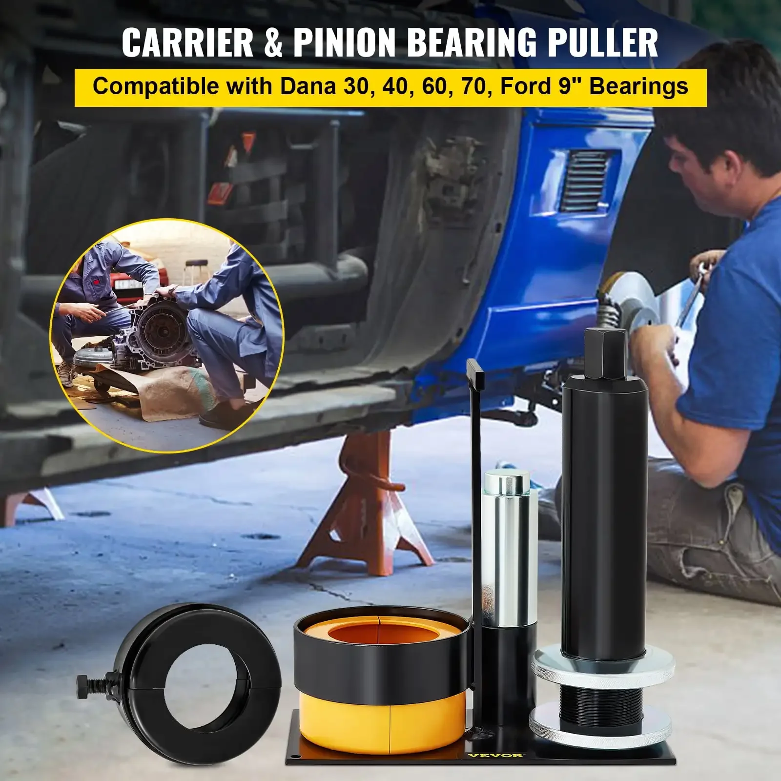 Carrier & Pinion Bearing Puller, Compatible with Dana 30, 40, 60, 70, Ford 9