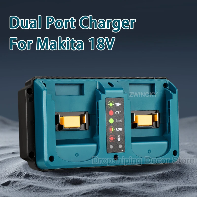 

for Makita 18V Li-ion Battery Replacement DC18RD Double Charger EU/US/UK/AU Plug for Makita BL1815 BL1830 BL1840 BL1850 BL1860