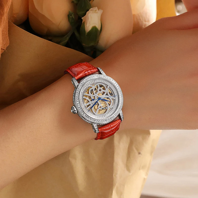 I&W CARNIVAL Switzerland Luxury Japan MIYOTA Automatic Mechanical Women's Watch Rhinestone Waterproof Sapphire Crystal 565L